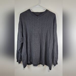 Alexander Julian Colours Mens Grey Ribbed Sweater Longsleeve Size Large.